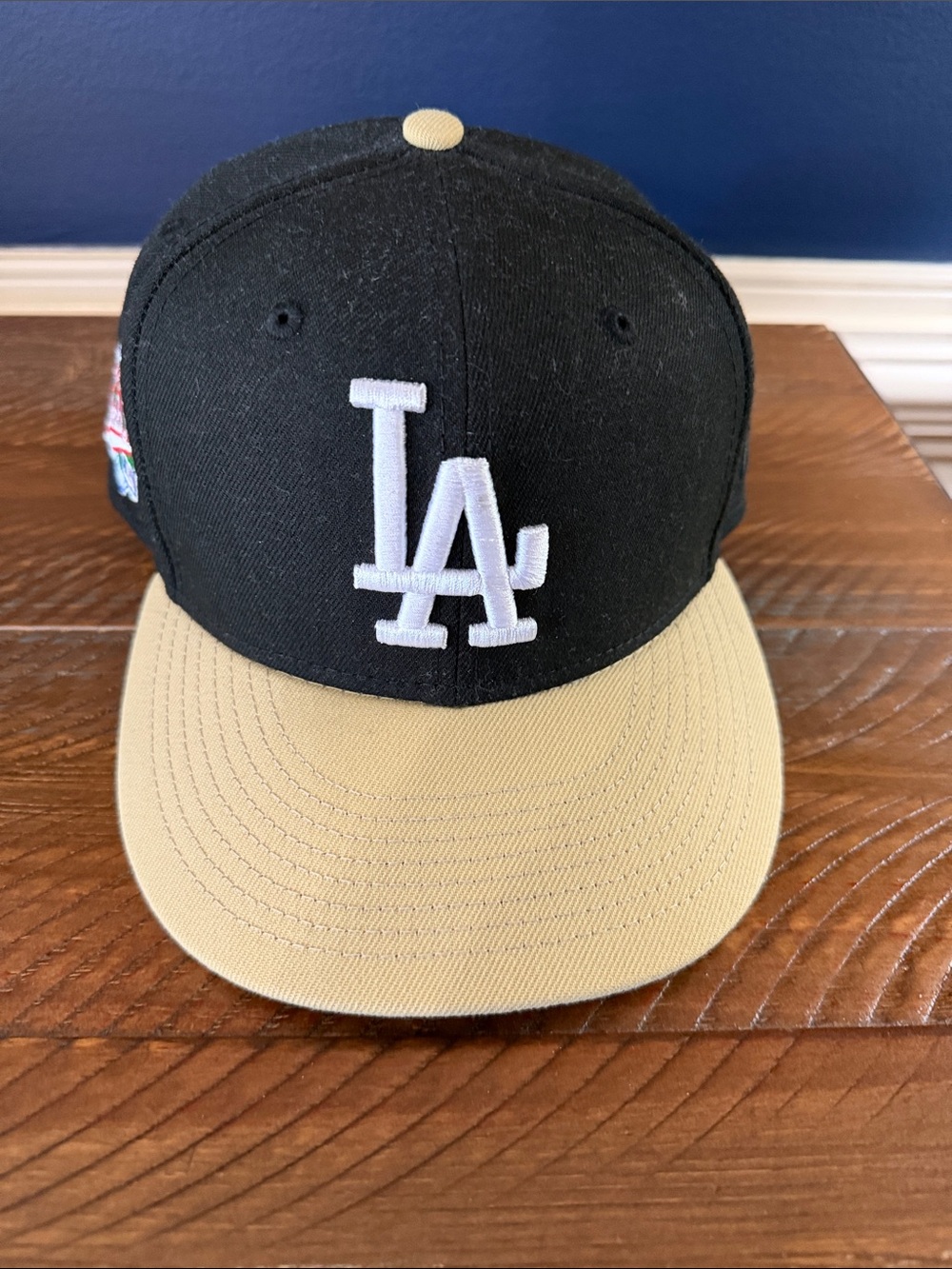 New Era LA Snapback Hat - Black & Tan with White Logo